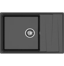GRANFEST Мойка композит LEVEL, GF-LV-760L, чаш+кр 760*500, черный