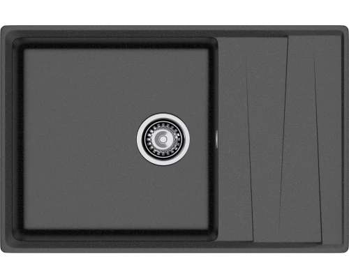 GRANFEST Мойка композит LEVEL, GF-LV-760L, чаш+кр 760*500, черный