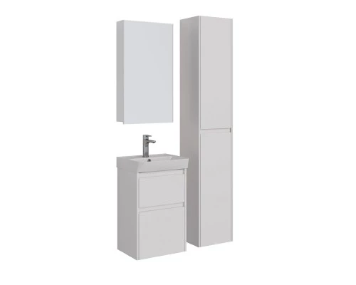 Тумба Lemark COMBI 45 см под 1 раковину, подвесная/напольная, 2 ящика, цвет корпуса, фасада: Белый г