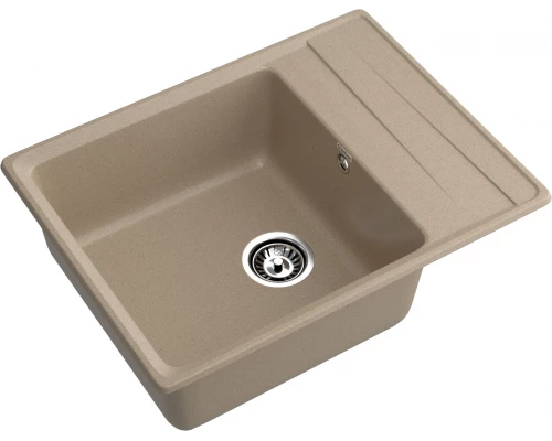 GRANFEST Мойка композит LEVEL, GF-LV-660L, чаш+кр 660*500, песочный
