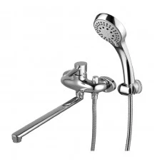 Atlantiss Смеситель для ванны, плоск.пов.излив 350мм боковой дивертор лейка, р/ОД, хром, LM, LM3217C