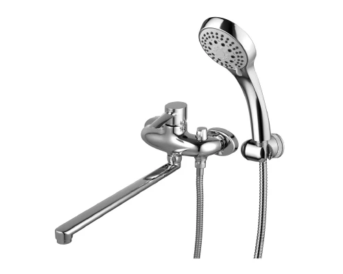 Atlantiss Смеситель для ванны, плоск.пов.излив 350мм боковой дивертор лейка, р/ОД, хром, LM, LM3217C