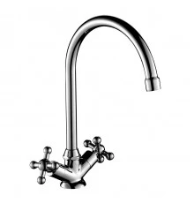 G02 Смеситель для кухни, выс.пов.излив 188мм, р/ДВ, хром, ROS, G02-72