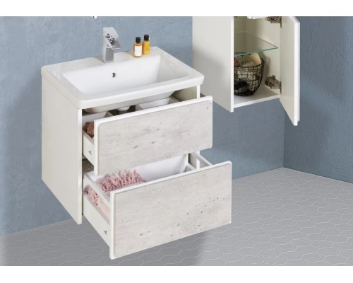 RONDA Тумба под раковину GAP 70, бетон/белый глянец, ROCA