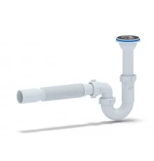 Сифон Ани 1 1/4*32 прямоточный с гибкой трубой 32*40, ANI PLAST