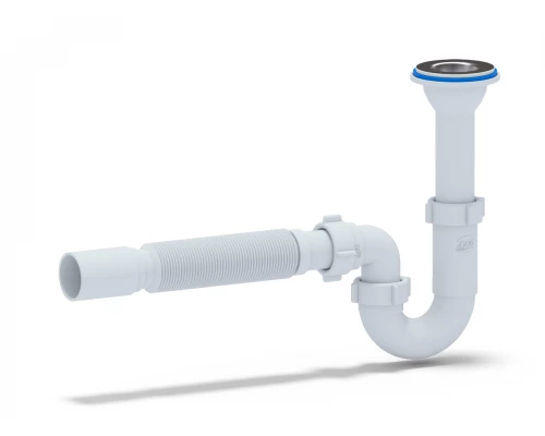 Сифон Ани 1 1/4*32 прямоточный с гибкой трубой 32*40, ANI PLAST