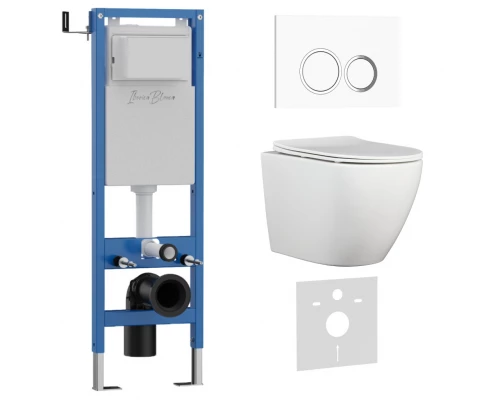 Комплект 3в1 IBERICA BLANCA инсталляция SILENCIO MINI, унитаз BILBAO ALTO белый, кнопка смыва ESTI-O белый глянцевый (IB.001M.BLA.231.821)