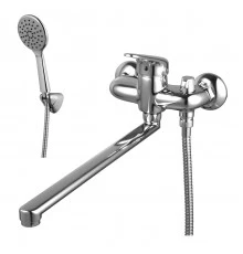 Luna Смеситель для ванны, плоск.пов.излив 350мм боковой дивертор лейка, р/ОД, хром, LM, LM4117C