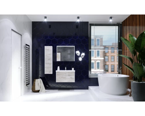 RONDA Тумба под раковину GAP 80, бетон/белый глянец, ROCA