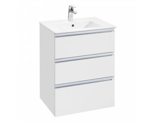 GAP Тумба под раковину GAP 60, белый глянец, 3 ящ., ROCA