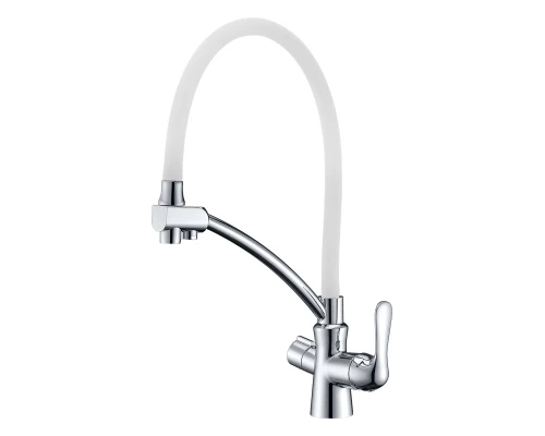 Comfort Смеситель для кухни, гиб.излив 210мм фильтр.воды, р/ОД, хром/белый, LM, LM3070C-White