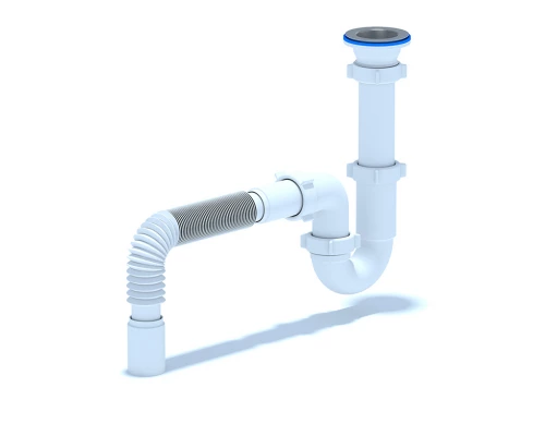 Сифон Ани 1 1/2"*40 прямоточный с гибкой трубой 40х40, ANI PLAST