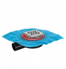 Трап водосток ZENTRUM Antik 100х100, матовый хром, выпуск D50 H65 боковой, BERGES