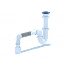 Сифон Ани 1 1/2"*40 прямоточный с гибкой трубой 40х50, ANI PLAST