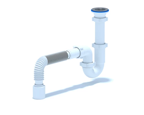 Сифон Ани 1 1/2"*40 прямоточный с гибкой трубой 40х50, ANI PLAST