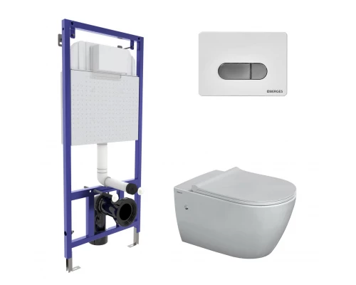 Комплект: инсталляция NOVUM, кнопка D7, унитаз MASCON  Rimless, сиденье дюропласт Toma Slim SO, BERG