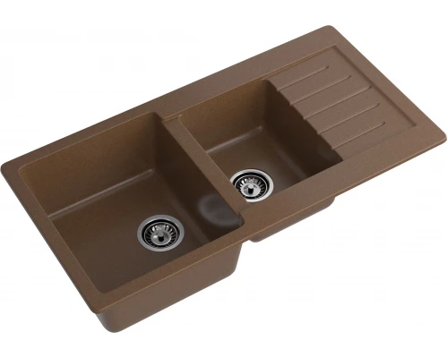 GRANFEST Мойка композит PRACTIK GF-P--980KL  2 чаши с  крылом 980*510 мм  терракот  арт.GF-