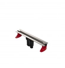 Желоб водосток SUPER Slim 400, матовый хром, S-сифон D50/105 H50 вертикальный, BERGES