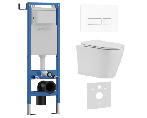 Комплект 3в1 IBERICA BLANCA инсталляция SILENCIO MINI, унитаз BURGOS ALTO белый, кнопка смыва ESTI-R белый глянцевый (IB.001M.BRA.231.211)