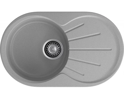 GRANFEST Мойка композит RONDO GF-R--750L  чаша с крылом 750*460мм   серый арт.GF-