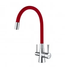 Comfort Смеситель для кухни, гиб.излив 228мм фильтр.воды, р/ОД, хром/красный, LM, LM3075C-Red
