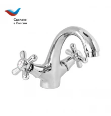 ПРОРАБ Смеситель для умывальника с литым изливом, двуручный, СЛАВЕН, О10