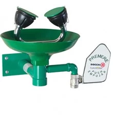 Аварийная раковина для промывки глаз настенная из полипропилена с рычагом SC300