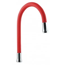 Излив гибкий из силикона,с аэратором, цвет красный., СЛАВЕН, 114