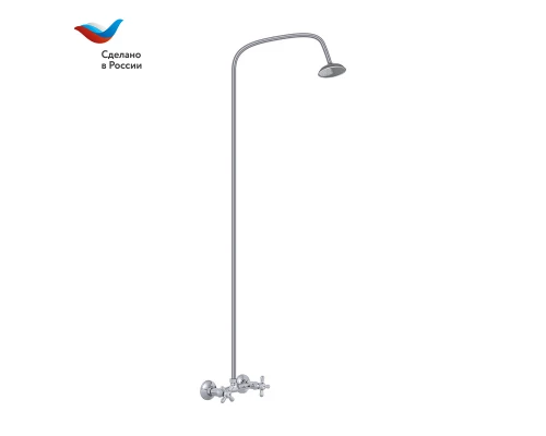 ПРОРАБ Смеситель для душа со стационарной душевой сеткой, двуручный, СЛАВЕН, О42