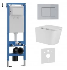 Комплект 3в1 IBERICA BLANCA инсталляция SILENCIO MINI, унитаз TOLEDO ALTO белый, кнопка смыва ESTI-S хром матовый (IB.001M.TLA.234.853)