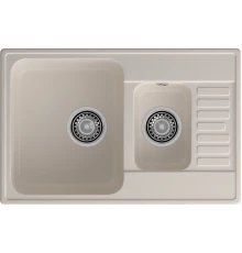 GranFest QUARZ (ECO-21К) Мойка 1.5-чаш+кр. 740*480 (белый)