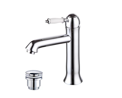 Villa Смеситель для раковины,монолит.изилв 143мм дон.клап.Click/Clack,р/ОД,хром, LM, LM4837C