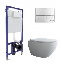 Комплект: инсталляция NOVUM, кнопка L3, унитаз PUMA Rimless 51 см, сиденье дюропласт Toma Slim SO, B