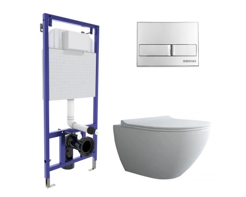 Комплект: инсталляция NOVUM, кнопка L3, унитаз PUMA Rimless 51 см, сиденье дюропласт Toma Slim SO, B