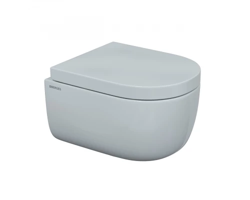 Унитаз подвесной EGO Rimless, сиденье дюропласт Toma SO, микролифт, быстросъем, белый, BERGES