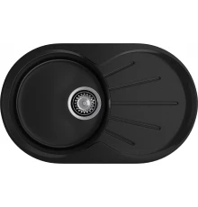 GRANFEST Мойка композит RONDO GF-R--750L  чаша с крылом 750*460мм   черный арт.GF-