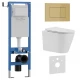 Комплект 3в1 IBERICA BLANCA инсталляция SILENCIO MINI, унитаз BURGOS ALTO белый, кнопка смыва ESTI-S золото матовое (IB.001M.BRA.231.854)