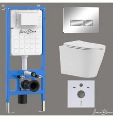Комплект 3в1 IBERICA BLANCA инсталляция SILENCIO, унитаз BURGOS ALTO белый, кнопка смыва ESTI-R хром глянцевый (IB001.BRA.231.213)