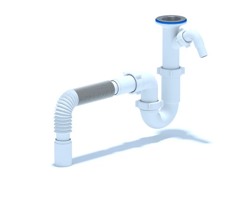 Сифон Ани 1 1/2"*40 прямоточный с отв ст. м. с г/тр 40х40, ANI PLAST