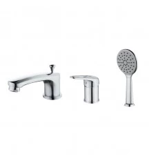 Luna Смеситель на борт ванны, на борт 3отв. с изливом 147мм лейка, р/ОД, хром, LM, LM4145C