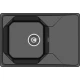 GRANFEST Мойка композит UNIQUE, GF-U-740L, чаш+кр 740*500, черный