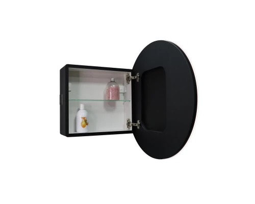 Зеркало-шкаф Torneo Black LED d 700 с подсветкой