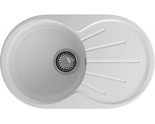 GRANFEST Мойка композит RONDO GF-R--750L  чаша с крылом 750*460мм   иней арт.GF-