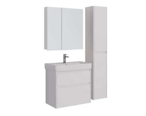 Тумба Lemark COMBI 80 см под 1 раковину, подвесная/напольная, 2 ящика, цвет корпуса, фасада: Белый г
