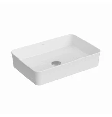 Раковина Ego SL накладная, 55x38 см, без отверстия под смеситель, прямоугольная, белый глянец, BERGE