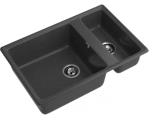 GRANFEST Мойка композит LEVEL, GF-LV-760K, 1.5-чаши 760*500, графит