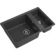 GRANFEST Мойка композит LEVEL, GF-LV-760K, 1.5-чаши 760*500, графит