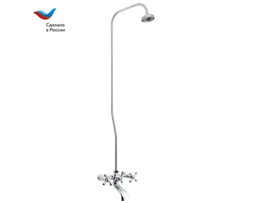 КОТТЕДЖ Смеситель для ванны с верхним душем, двуручный, СЛАВЕН, А60