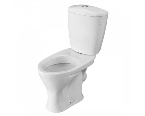 Унитаз-компакт "Версия" наклонный выпуск, с кнопочной арматурой и сиденьем, крап на белом  SANTERI