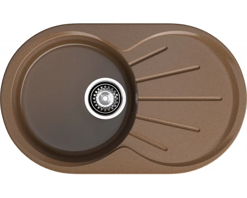 GRANFEST Мойка композит RONDO GF-R--750L  чаша с крылом 750*460мм   терракот арт.GF-